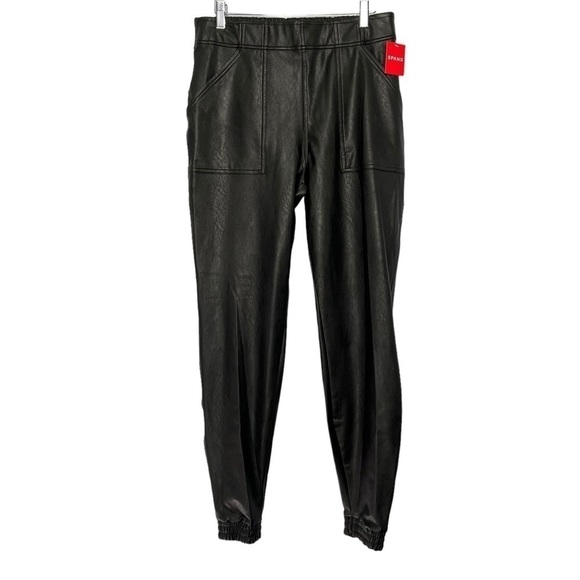 Spanx Leather Like Jogger Black Size L NEW - Picture 7 of 15